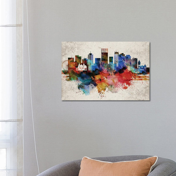 Brayden Studio Perth Abstract Skyline by Wrapped Canvas Art Prints
